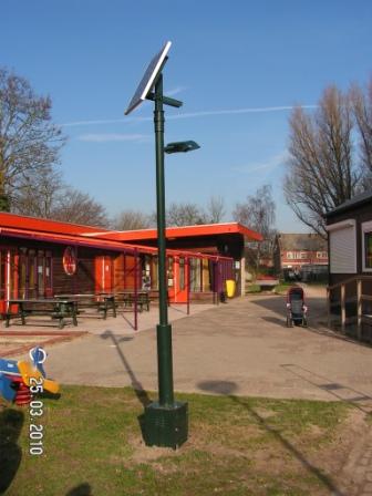Ledlamp bij de zandbak